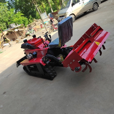 Effortless Operation Agricultural Crawler Tractor Red black Rotary Tiller for Farming