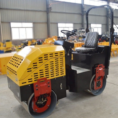 Compact 9hp Ride-on Double Drum Vibratory Roller Compactor for Small Road Projects