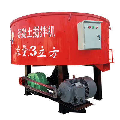 2500*1380mm Vertical Flat Mouth Mobile Concrete Mixer for Cement Mortar Pan Mixing