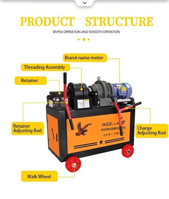 5.5kw Vertical Double Headed 3 Shafts Rolling Threading Machine for Precise Threading