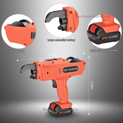 Electric Tying Machine 12V 4500mAh for 8mm-34mm Rebar Binding With 2 Battery Pliers